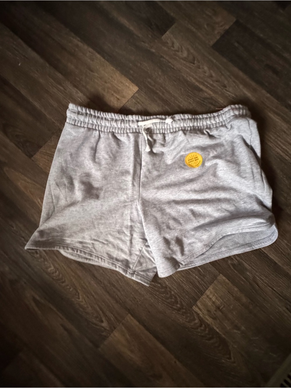 Cat & Jack Light Gray Athletic Lounge Shorts with Yellow Badge